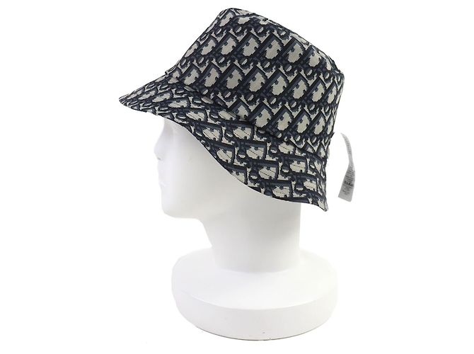 Dior Oblique Bucket Hat mit Karomuster Blau Marineblau - Ansicht 6