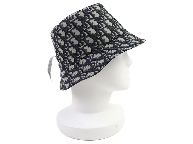 Dior Oblique Bucket Hat mit Karomuster Blau Marineblau - Ansicht 7