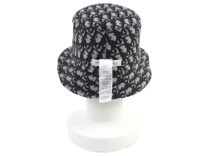 Dior Oblique Bucket Hat mit Karomuster Blau Marineblau - Ansicht 8