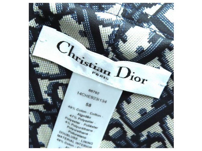 Dior Oblique Bucket Hat mit Karomuster Blau Marineblau - Ansicht 9