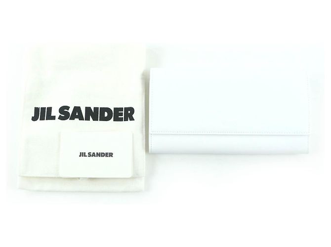Cartera larga de piel con logo Jil Sander Blanco - vista 2