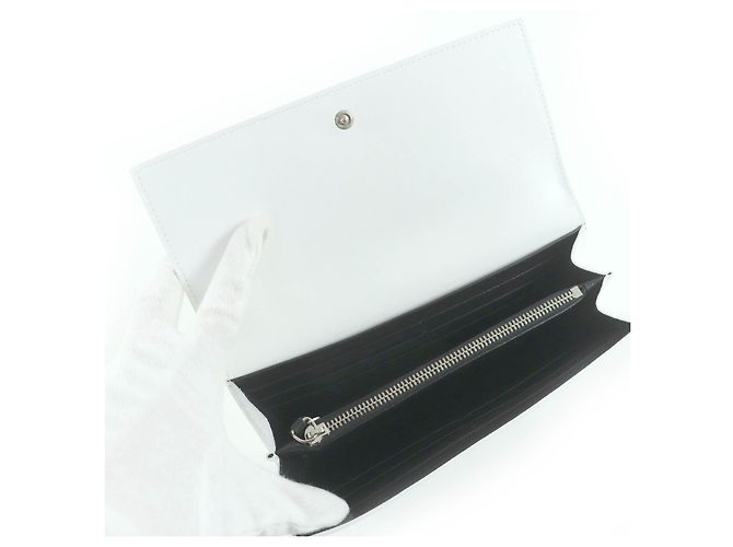 Cartera larga de piel con logo Jil Sander Blanco - vista 6