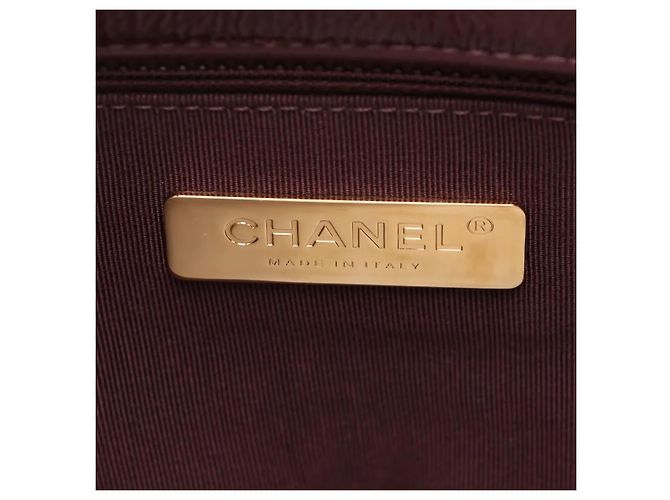 Borsa Chanel 19 Flap Bag Medium in pelle lucida Marrone Bordò Cioccolato Marrone scuro - vista 8