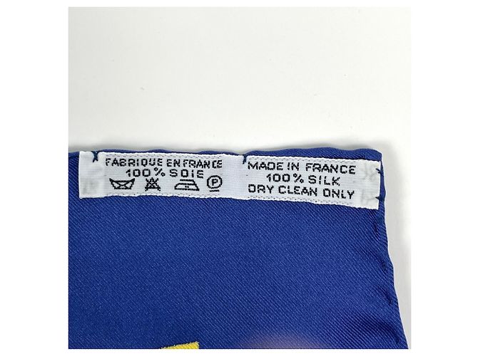 Hermès Foulard Hermes Carre 90 Chocs en Plumes Blu Multicolore - vista 2
