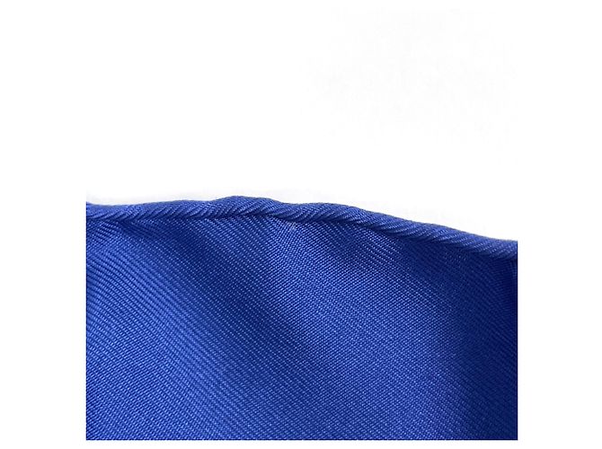Hermès Foulard Hermes Carre 90 Chocs en Plumes Blu Multicolore - vista 4