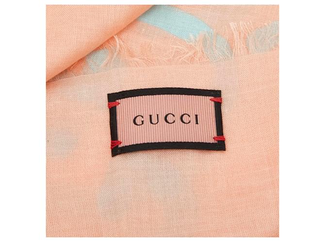 Sciarpa Gucci GG Ghost Motif Rosa Blu - vista 3