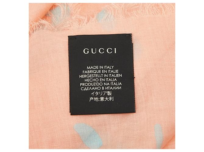 Sciarpa Gucci GG Ghost Motif Rosa Blu - vista 4