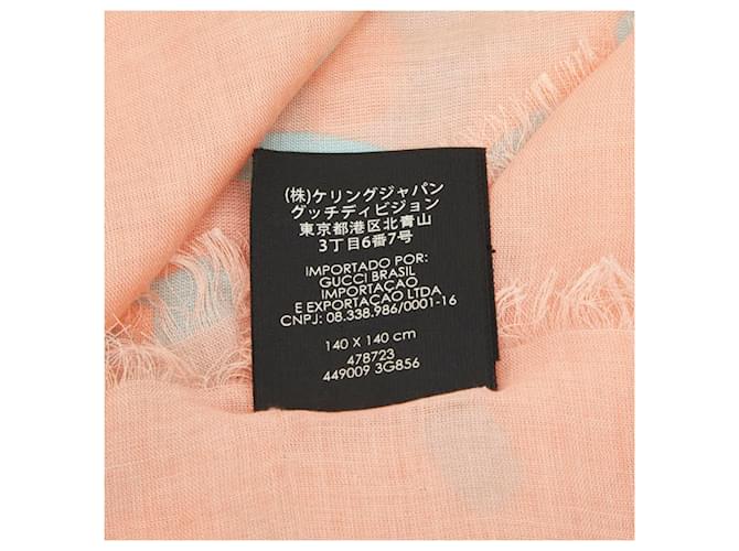 Sciarpa Gucci GG Ghost Motif Rosa Blu - vista 5