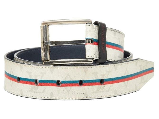 Louis Vuitton Monogram Ceinture Stamp Belt Braun Weiß Marineblau Monogramm - Ansicht 2