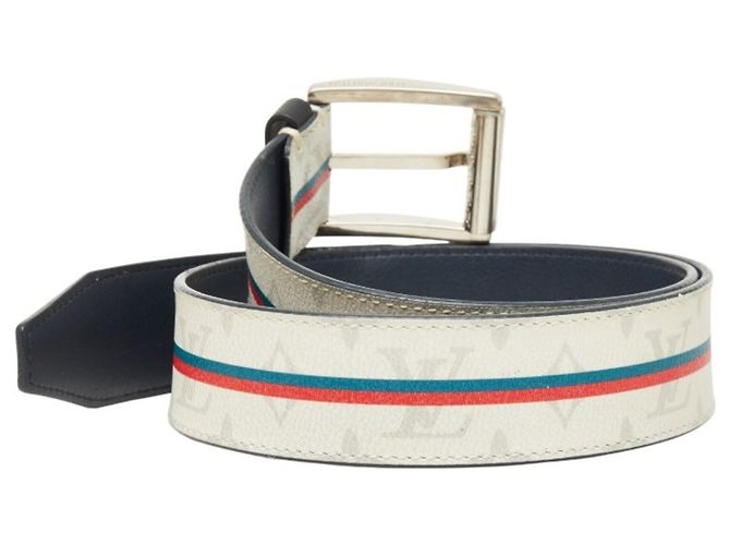 Louis Vuitton Monogram Ceinture Stamp Belt Braun Weiß Marineblau Monogramm - Ansicht 3