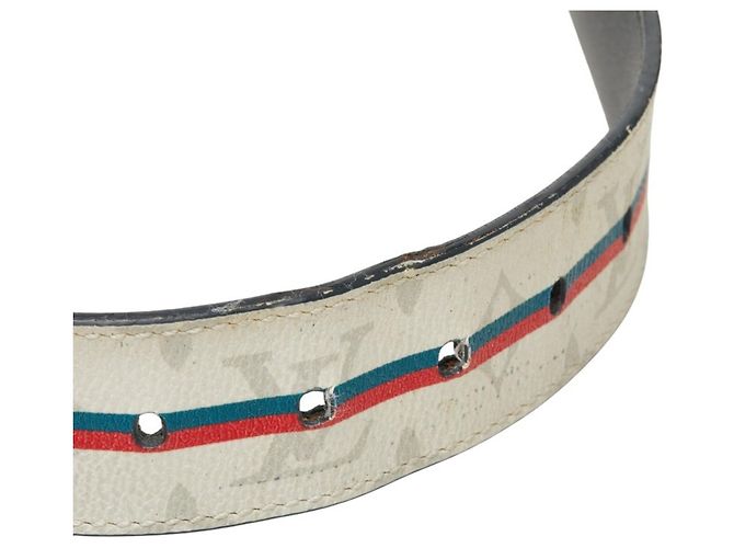 Louis Vuitton Monogram Ceinture Stamp Belt Braun Weiß Marineblau Monogramm - Ansicht 5