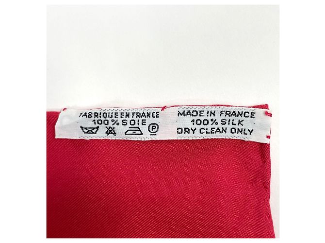 Hermès Hermes Carre 90 L’Hiver en Poste Schal Rot Mehrfarben - Ansicht 2
