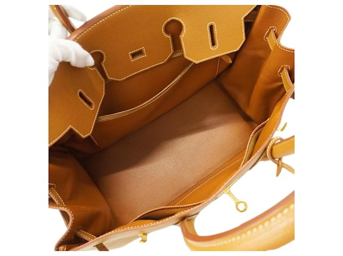 Hermès Borsa Hermes Birkin 35 D'oro - vista 4