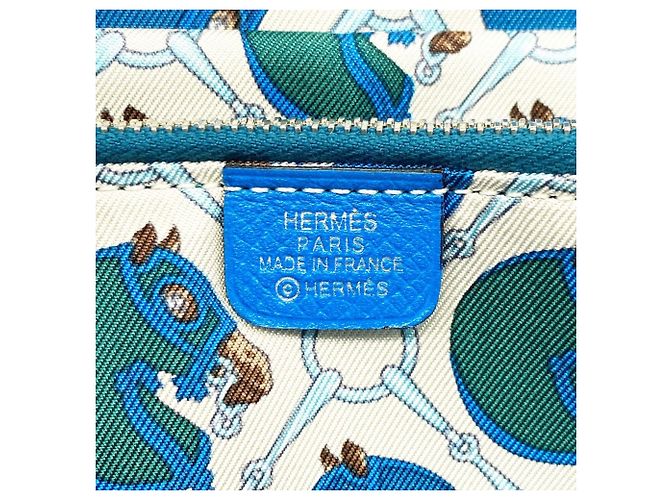 Hermès Portafoglio lungo Hermes Azap Blu - vista 4