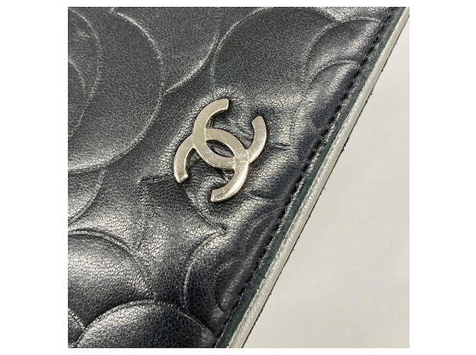 Cartera larga Chanel de piel de cordero negra Negro - vista 8