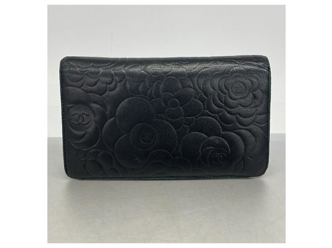 Cartera larga Chanel de piel de cordero negra Negro - vista 9