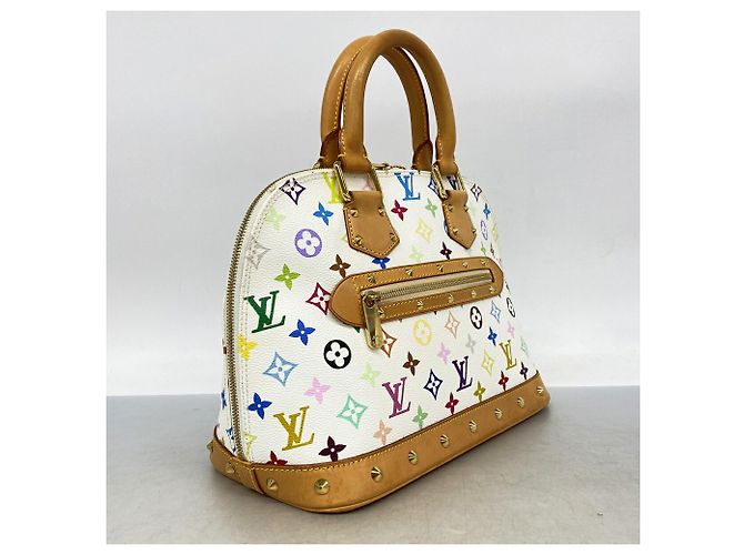 Borsa a mano Louis Vuitton Alma Monogram Multicolor M92647 Blanc Bianco - vista 2