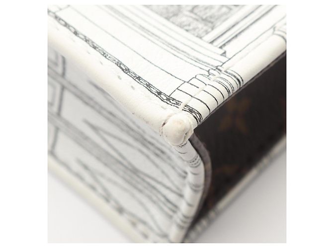 Borsa a mano Louis Vuitton x Fornasetti Petite Sac Plat Monogram Marrone Nero Bianco - vista 5