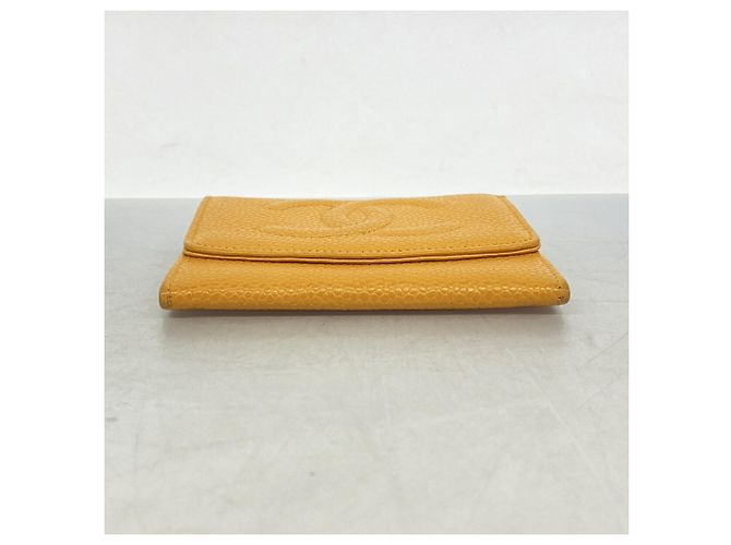 Monedero Chanel de piel de becerro granulada naranja - vista 2