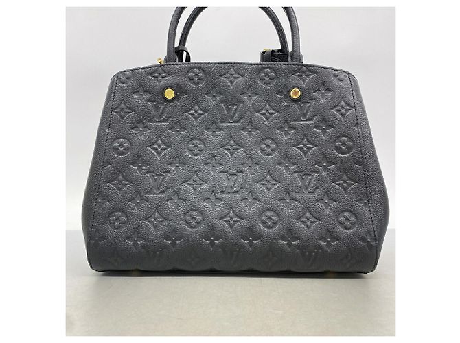 Borsa Louis Vuitton Monogram Empreinte Montaigne MM Nero - vista 11