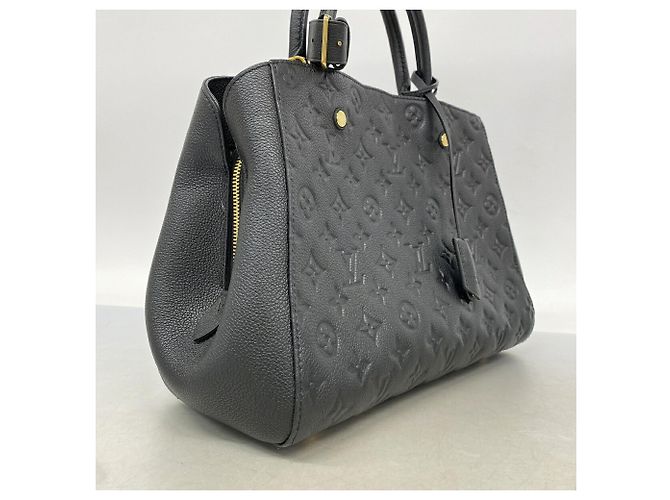 Borsa Louis Vuitton Monogram Empreinte Montaigne MM Nero - vista 2