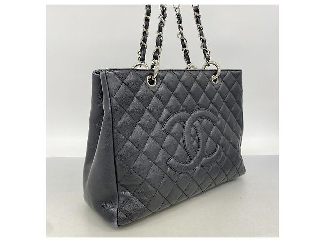 Borsa Tote Chanel in pelle di vitello martellata nera Nero - vista 2