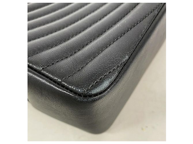 Borsa a tracolla Chanel in pelle d'agnello nera Nero - vista 6