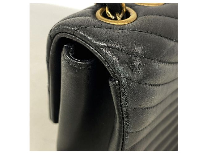 Borsa a tracolla Chanel in pelle d'agnello nera Nero - vista 7