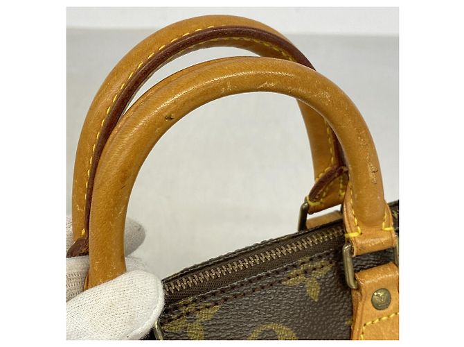Borsa a mano Louis Vuitton Monogram Mini Speedy Marrone - vista 8