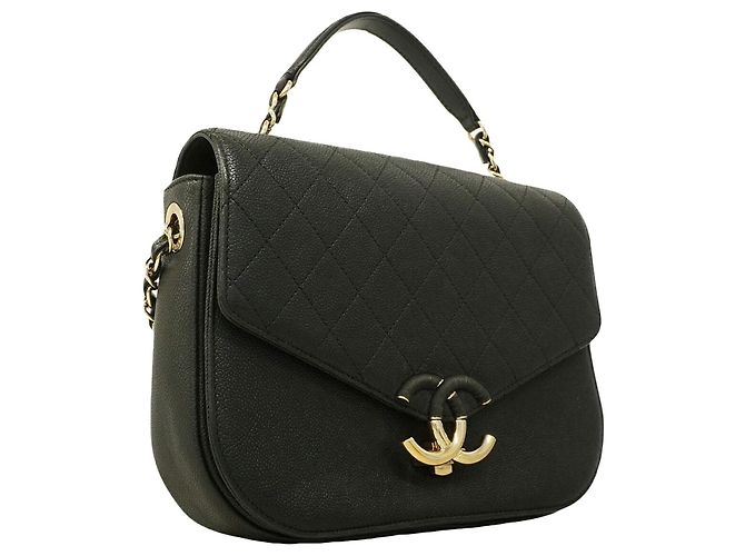 Borsa Chanel Half Coco nera in pelle di vitello Nero - vista 2