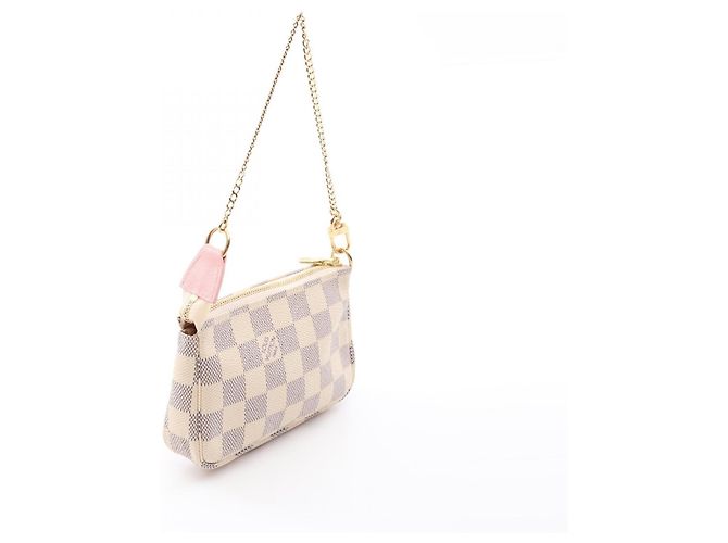 Borsa Louis Vuitton Mini Pochette Accessoires Rosa Bianco Multicolore - vista 2