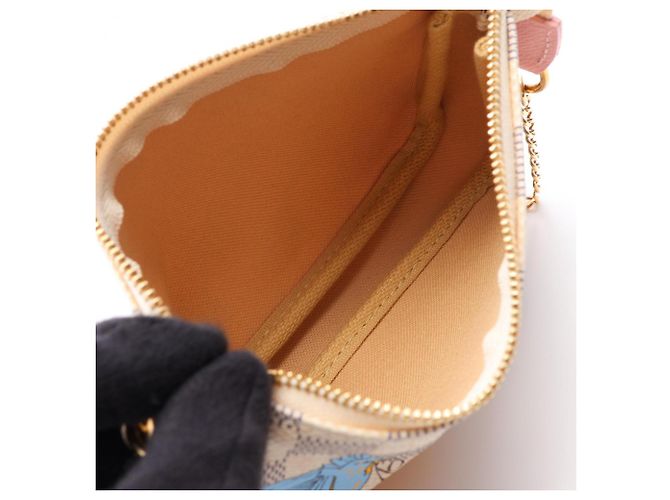 Borsa Louis Vuitton Mini Pochette Accessoires Rosa Bianco Multicolore - vista 3