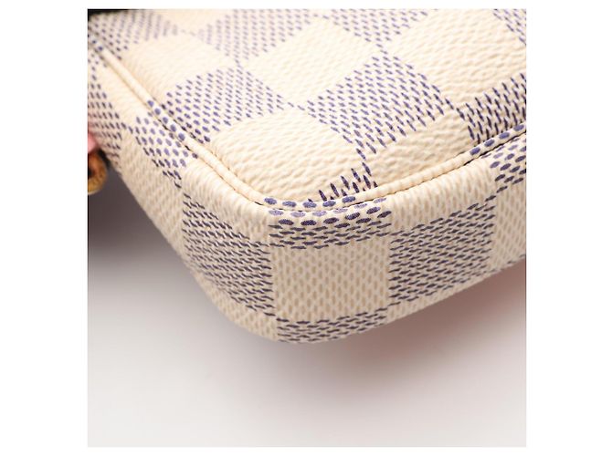 Borsa Louis Vuitton Mini Pochette Accessoires Rosa Bianco Multicolore - vista 7