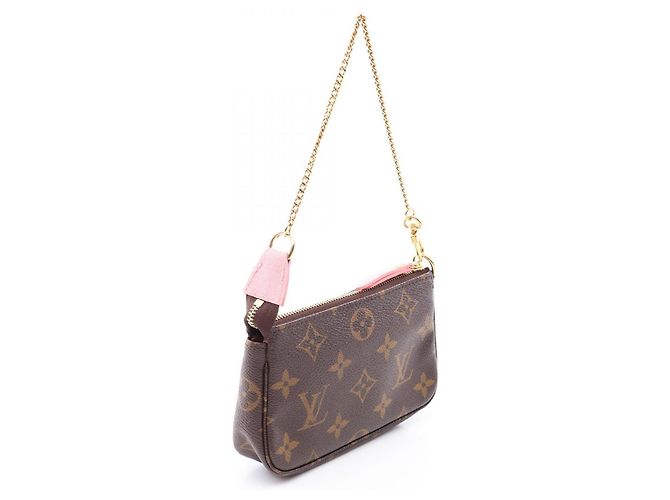 Borsa Louis Vuitton Mini Pochette Accessoires Marrone Rosa Multicolore - vista 2