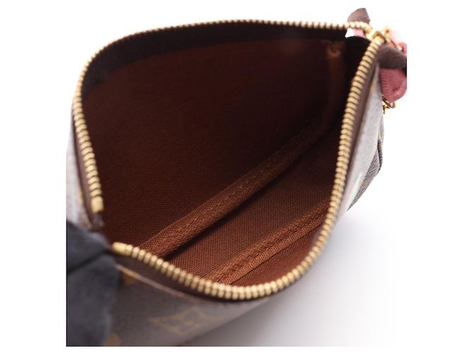 Borsa Louis Vuitton Mini Pochette Accessoires Marrone Rosa Multicolore - vista 3