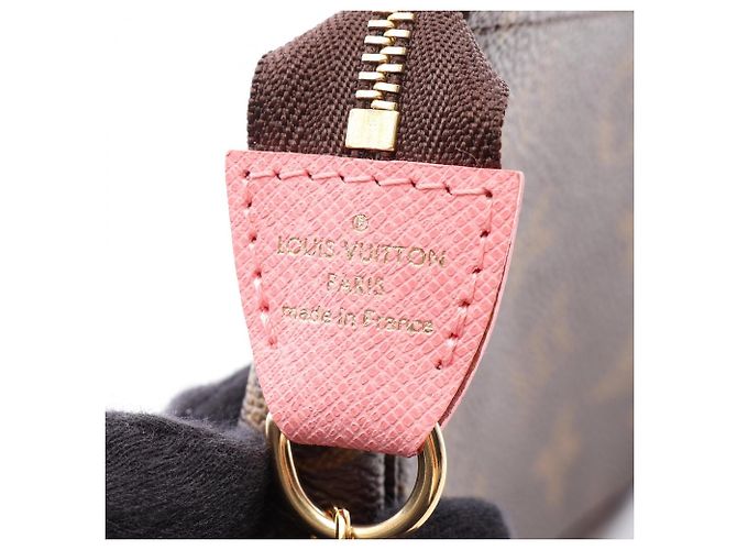 Borsa Louis Vuitton Mini Pochette Accessoires Marrone Rosa Multicolore - vista 4