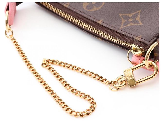 Borsa Louis Vuitton Mini Pochette Accessoires Marrone Rosa Multicolore - vista 6