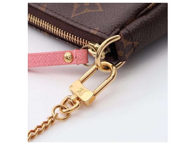 Borsa Louis Vuitton Mini Pochette Accessoires Marrone Rosa Multicolore - vista 7