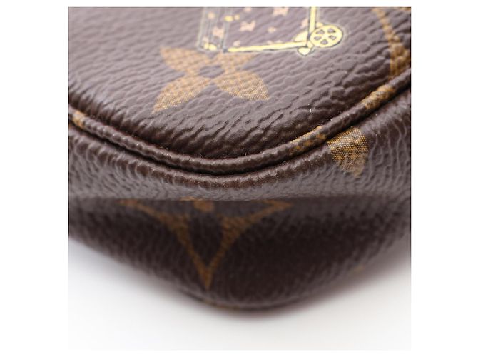 Borsa Louis Vuitton Mini Pochette Accessoires Marrone Rosa Multicolore - vista 8