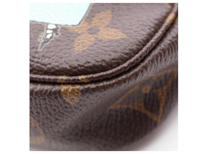 Borsa Louis Vuitton Mini Pochette Accessoires Marrone Rosa Multicolore - vista 9