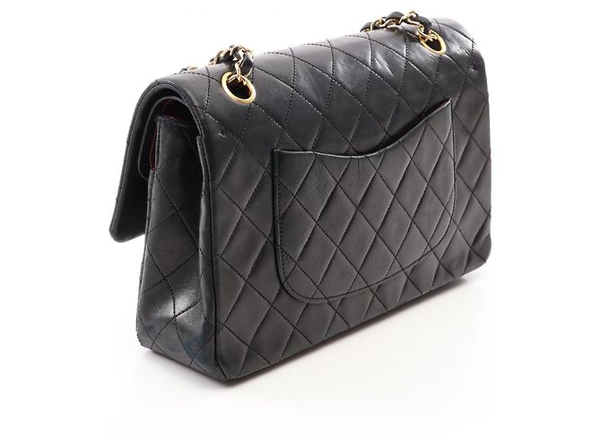 Borsa a tracolla Chanel Matelassé Double Flap Nero - vista 2