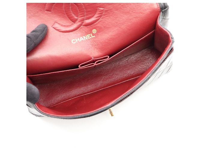Borsa a tracolla Chanel Matelassé Double Flap Nero - vista 3