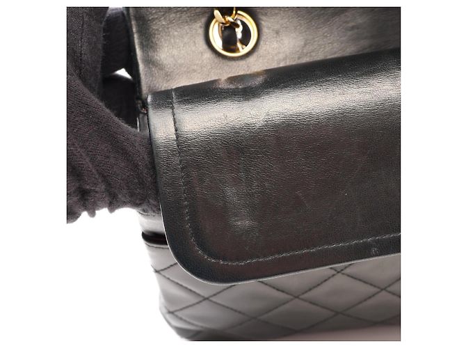 Borsa a tracolla Chanel Matelassé Double Flap Nero - vista 7
