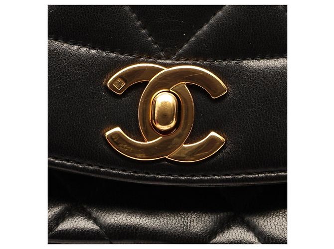 Borsa a tracolla Chanel Matelassé Diana Flap Nero - vista 11