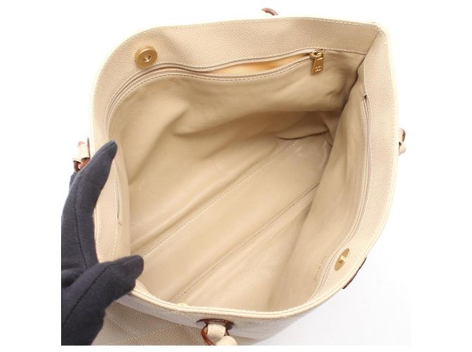Borsa Tote Chanel Matelassé Plat Beige - vista 3