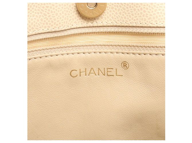 Borsa Tote Chanel Matelassé Plat Beige - vista 4