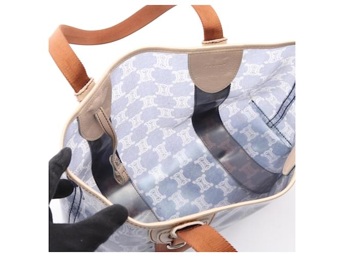 Céline Celine Macadam Tote Bag Braun Marineblau - Ansicht 3