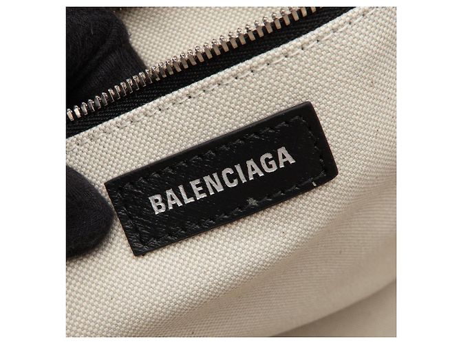 Balenciaga BIARRITZ Medium Tote 2-Way Bag Nero Crudo - vista 4