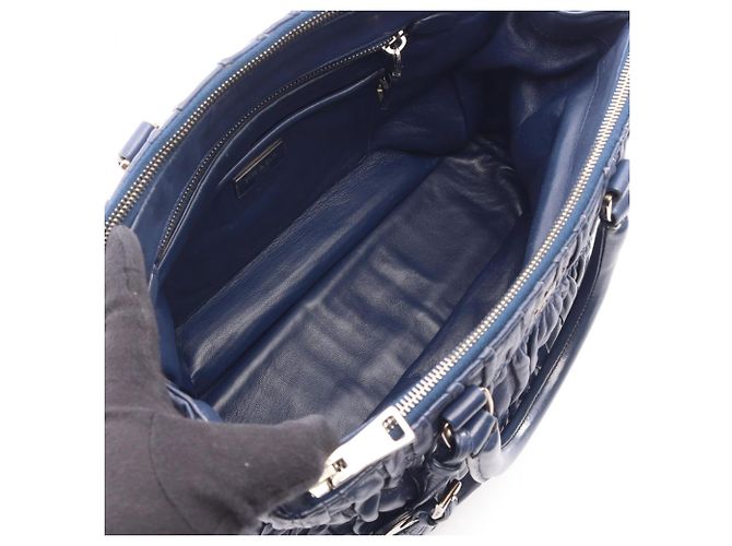 Borsa a mano 2-Way Prada Nappa Gaufre Blu navy - vista 3