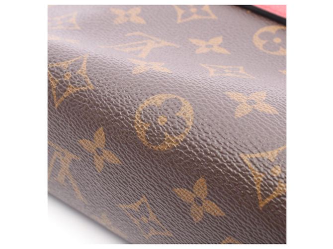 Louis Vuitton Saint Placido Monogram Cerise Shoulder Bag Brown Red - view 10